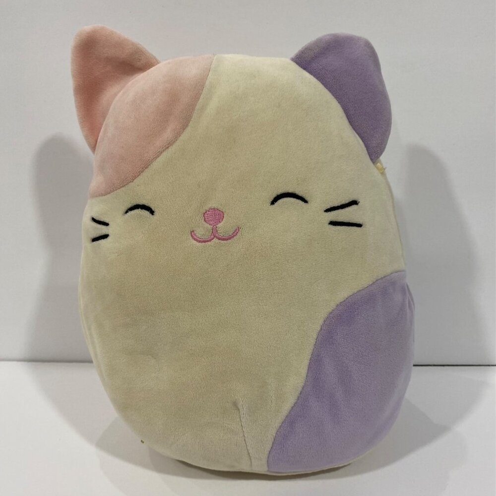 Squishmallows Carlota the Calico Cat 13 inch plush by Kellytoy, Cream, pink and